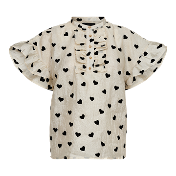 Liberté - Tia Frill Blouse - Creme Black Heart